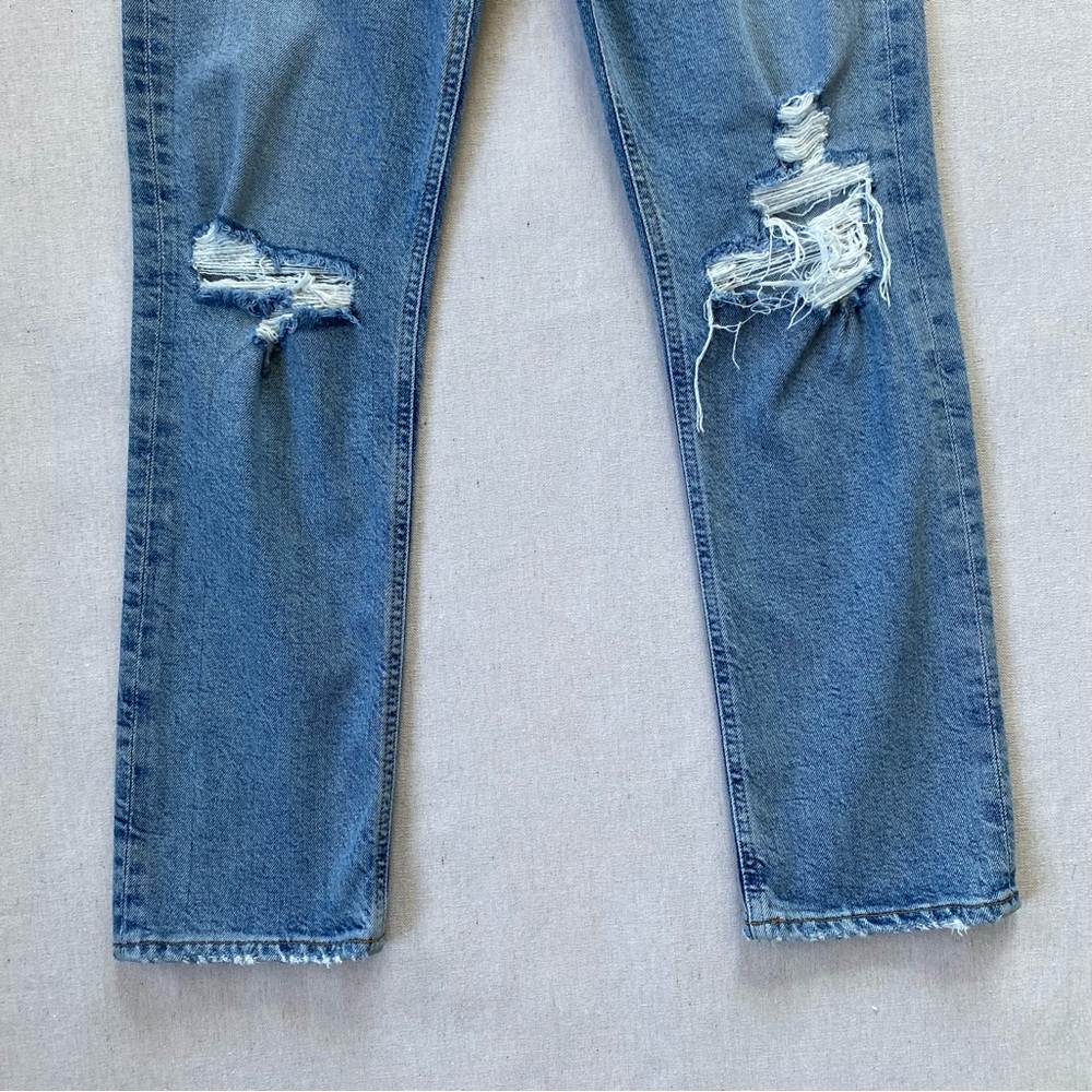Agolde Riley Distressed Button Fly High Rise Jeans - Picture 4 of 14